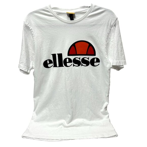 Ellesse White T-Shirt Men's Crew Neck Graphic Tee, Regular Fit Heritage Logo, M - Picture 1 of 7